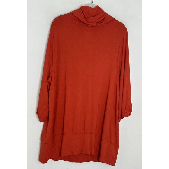 Lane Bryant Womens Orange Cowl Neck Stretch 3/4 Sleeve Tunic Top Sz 18/20 New - Picture 5 of 5